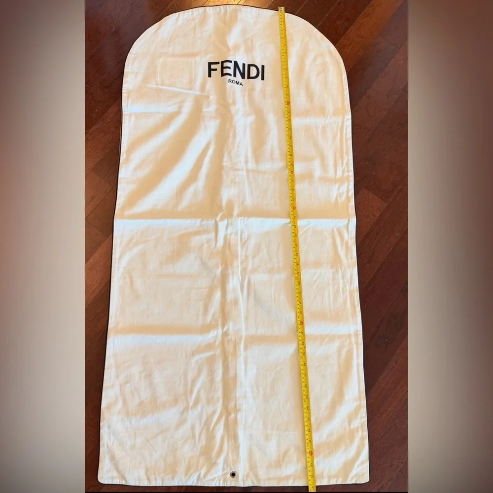 Fendi Roma Garment Bag Black Trim And Beige 52”x25” - Picture 2 of 3